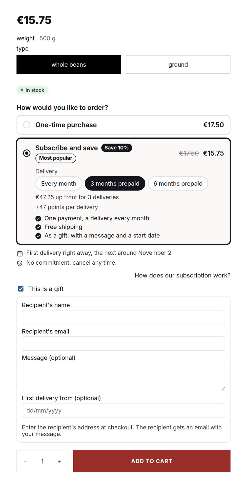 Gift subscriptions and prepaid bundles on Shopify