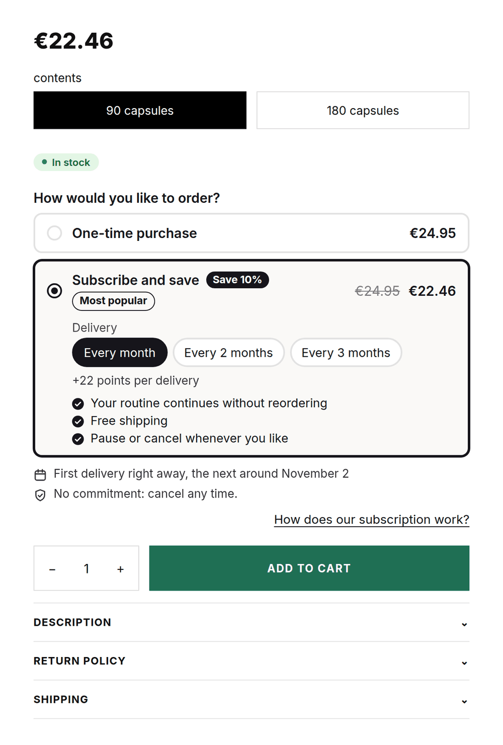 Offer a supplement subscription in your Shopify shop
